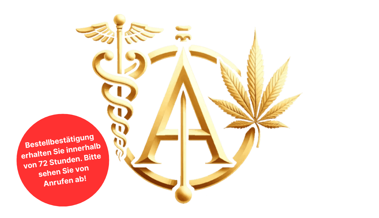 Goldene Blüte Logo mit Störer